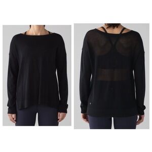 Lululemon Black Well Being  long sleeve Sweater with perforated back 8